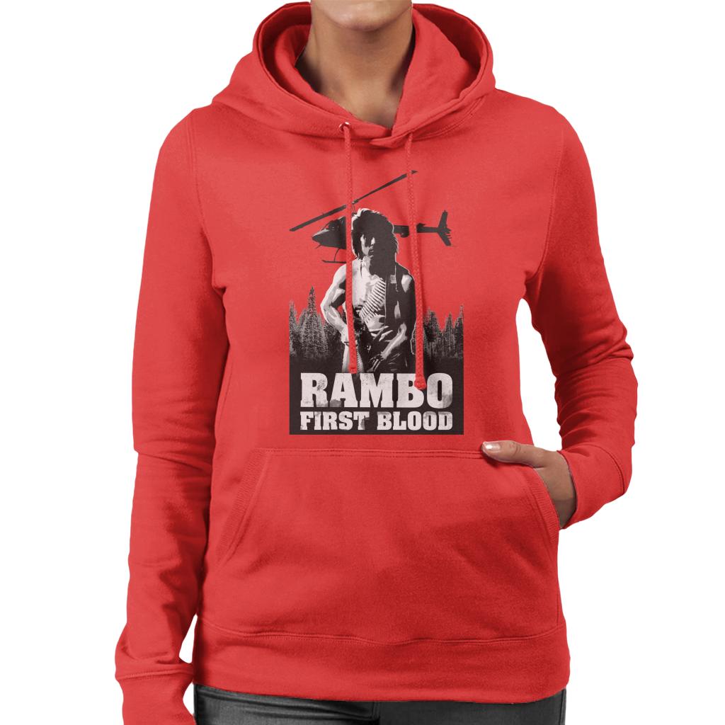 Rambo First Blood Forest Hunt Women's Hooded Sweatshirt-ALL + EVERY