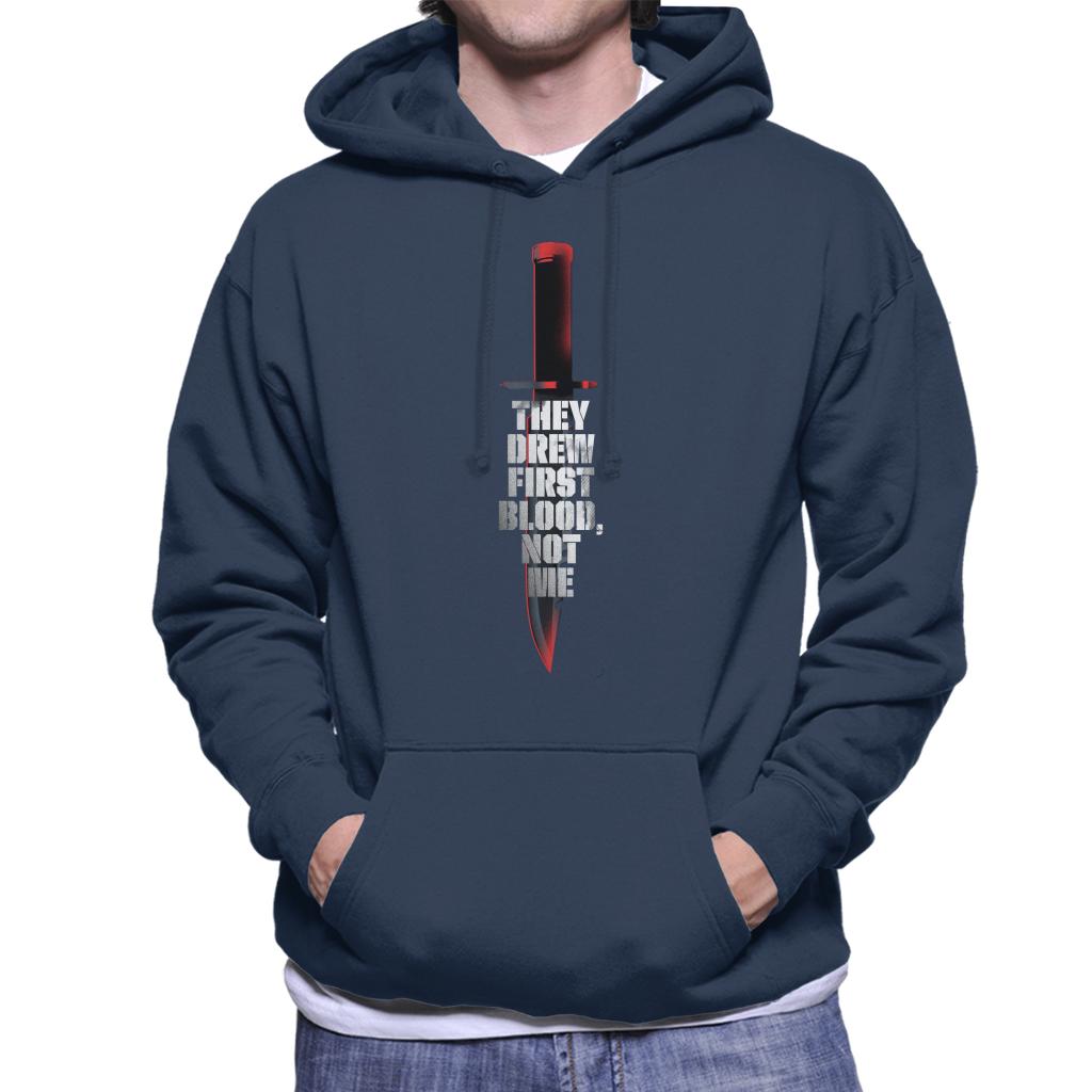 Rambo First Blood They Drew First Blood Not Me Men's Hooded Sweatshirt-ALL + EVERY