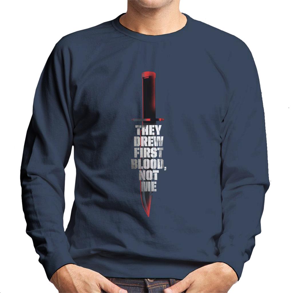 Rambo First Blood They Drew First Blood Not Me Men's Sweatshirt-ALL + EVERY