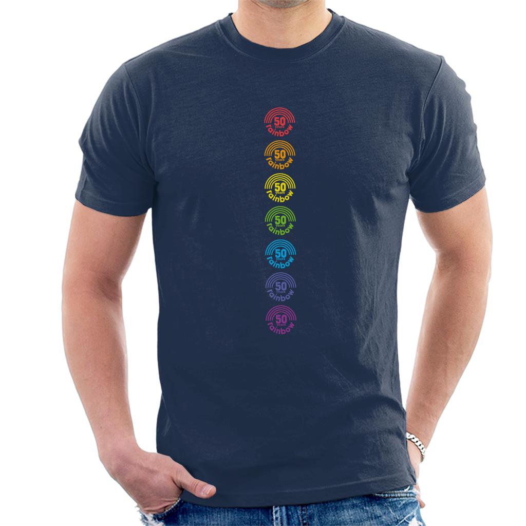 Rainbow 7 Colours Logo 50 Years Anniversary Men's T-Shirt-ALL + EVERY