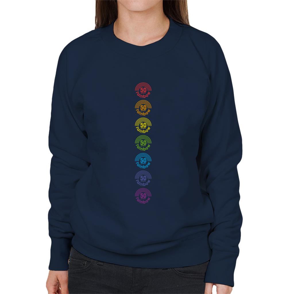 Rainbow 7 Colours Logo 50 Years Anniversary Women's Sweatshirt-ALL + EVERY