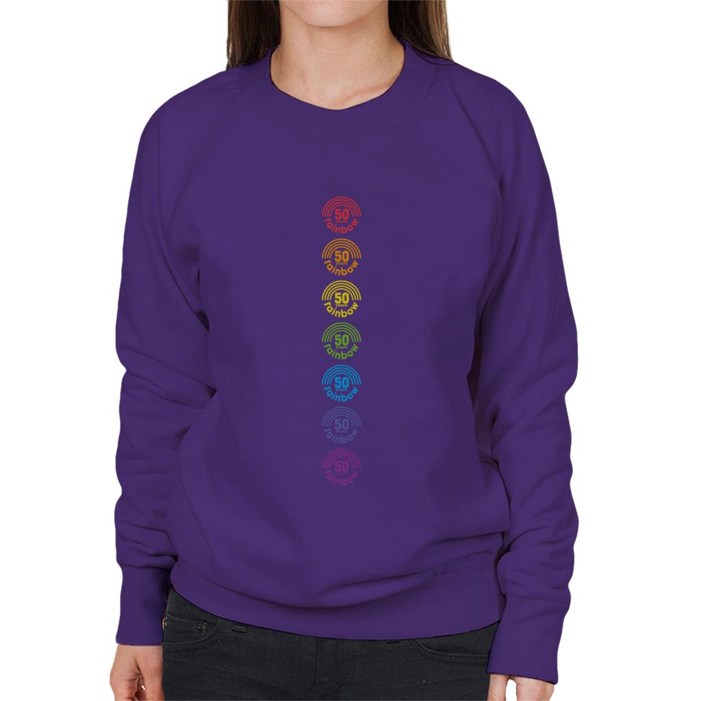 Rainbow 7 Colours Logo 50 Years Anniversary Women's Sweatshirt-ALL + EVERY