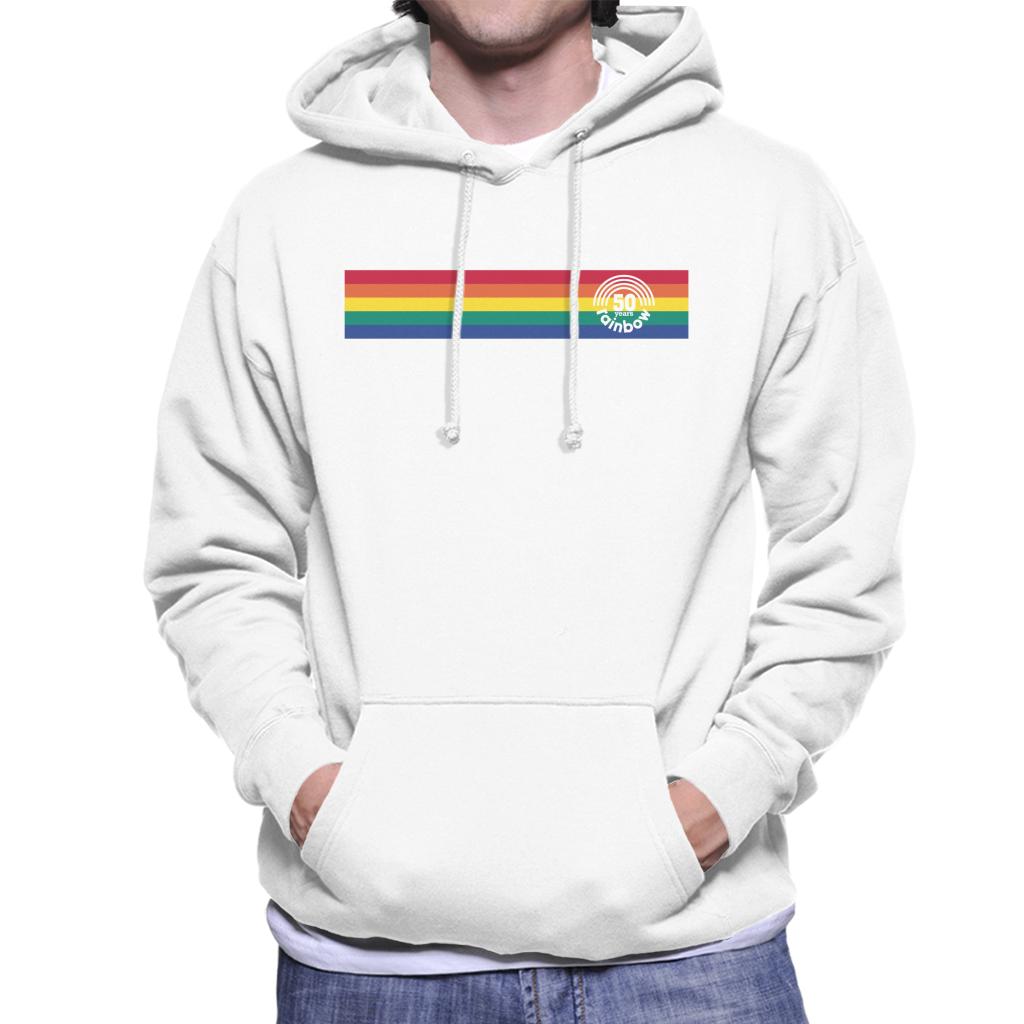 Rainbow 1972 50 Years Anniversary Banner Men's Hooded Sweatshirt-ALL + EVERY