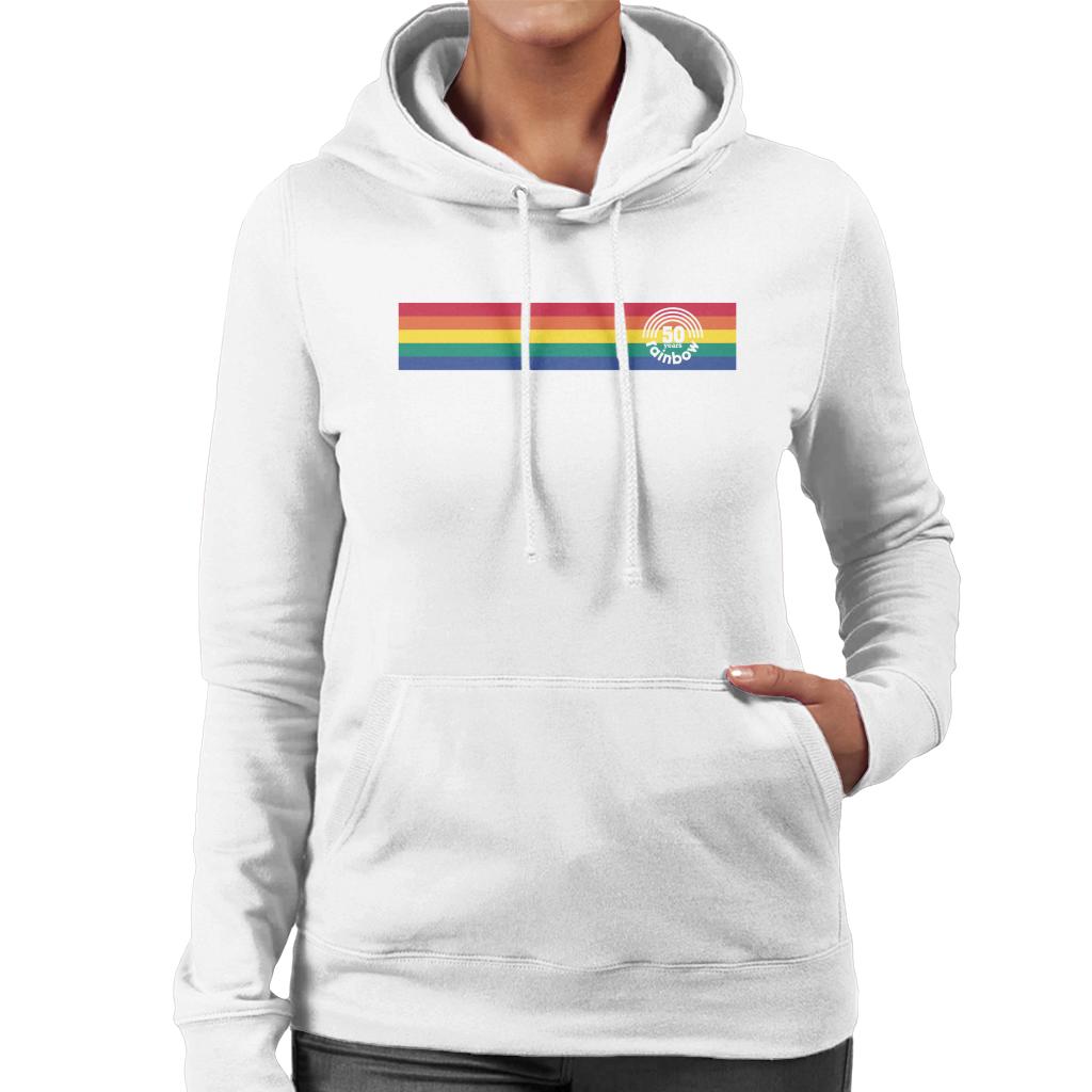 Rainbow 1972 50 Years Anniversary Banner Women's Hooded Sweatshirt-ALL + EVERY