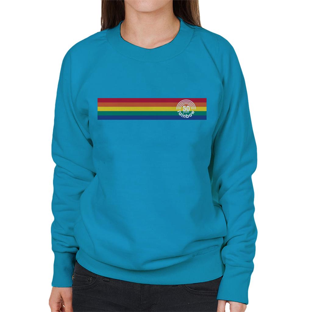 Rainbow 1972 50 Years Anniversary Banner Women's Sweatshirt-ALL + EVERY