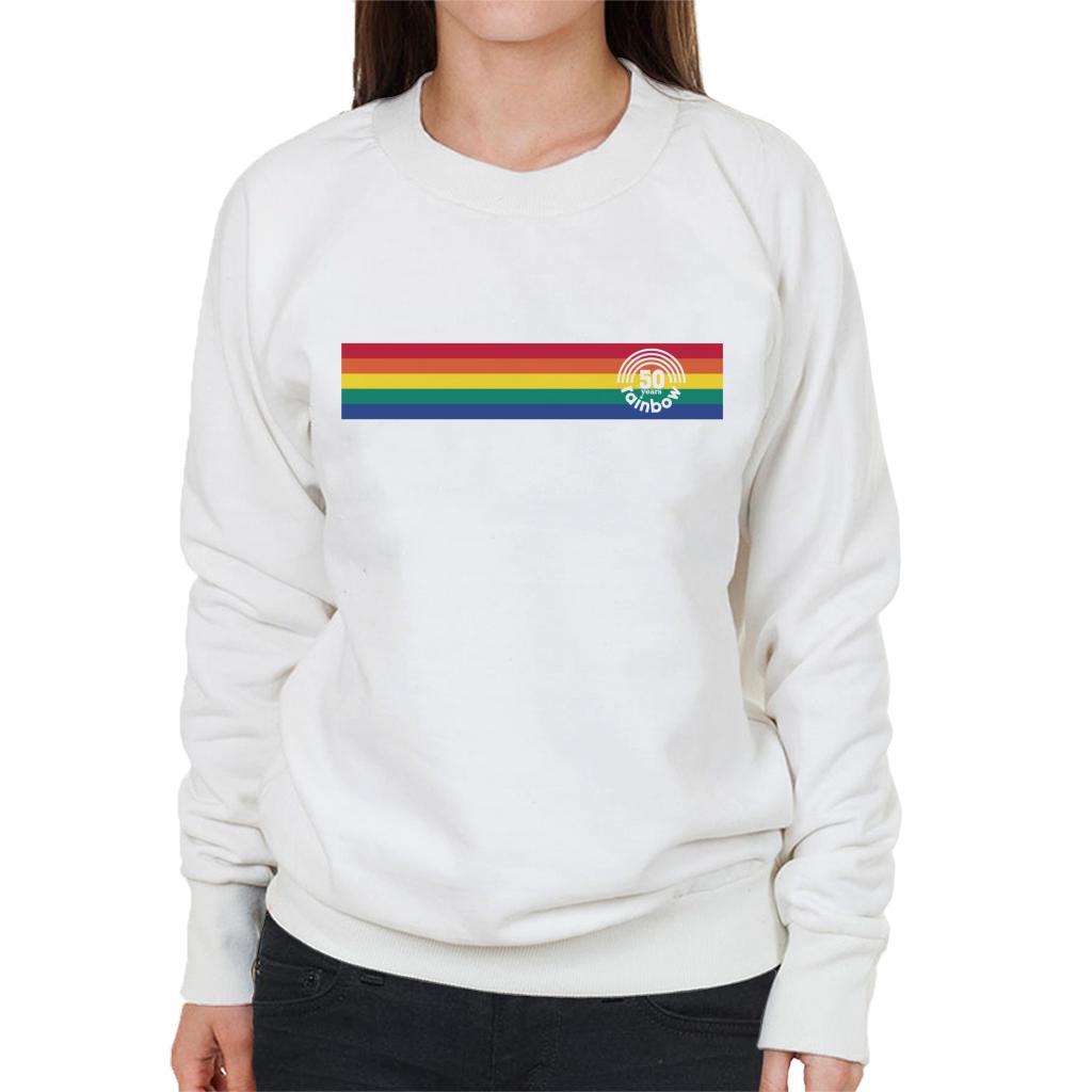 Rainbow 1972 50 Years Anniversary Banner Women's Sweatshirt-ALL + EVERY