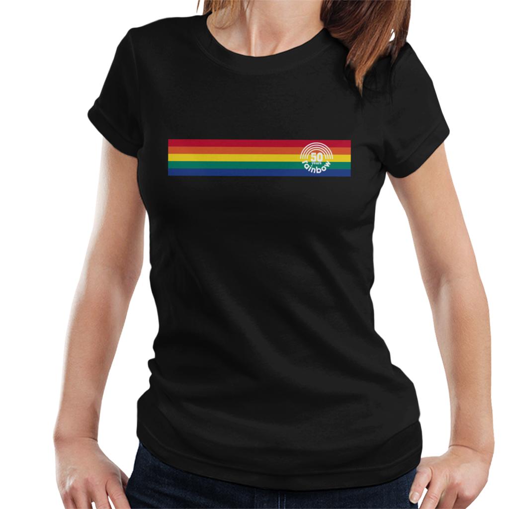 Rainbow 1972 50 Years Anniversary Banner Women's T-Shirt-ALL + EVERY