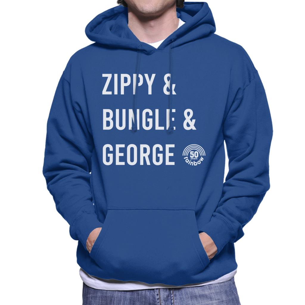 Rainbow 1972 50th Anniversary Zippy And Bungle And George Men's Hooded Sweatshirt-ALL + EVERY