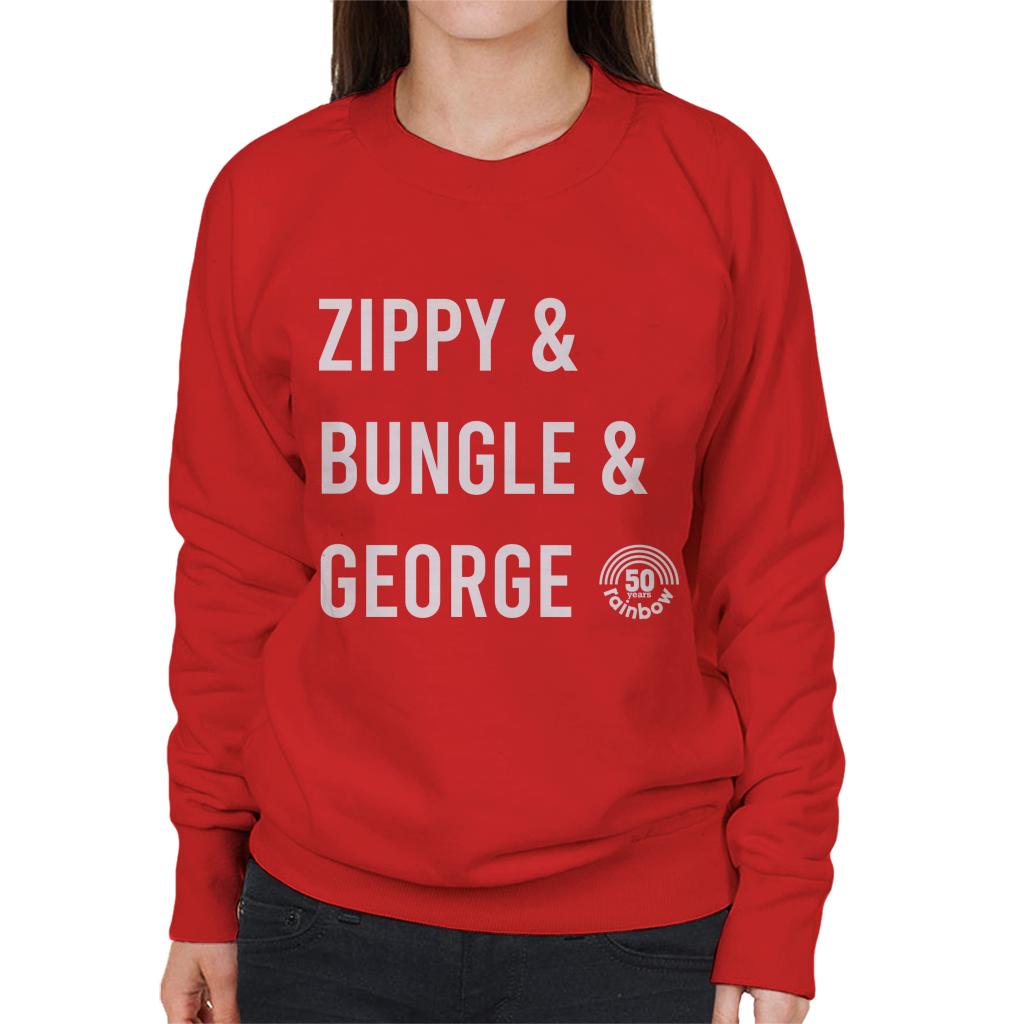 Rainbow 1972 50th Anniversary Zippy And Bungle And George Women's Sweatshirt-ALL + EVERY