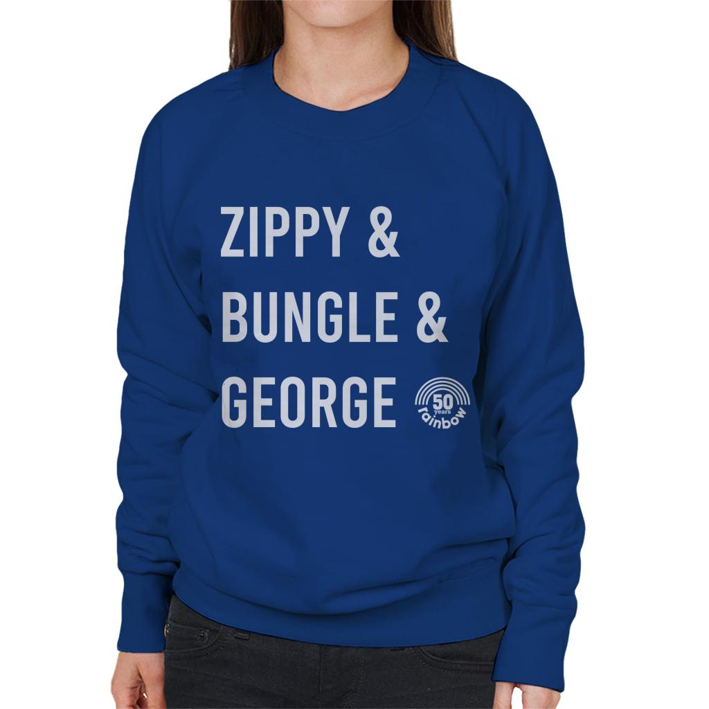 Rainbow 1972 50th Anniversary Zippy And Bungle And George Women's Sweatshirt-ALL + EVERY