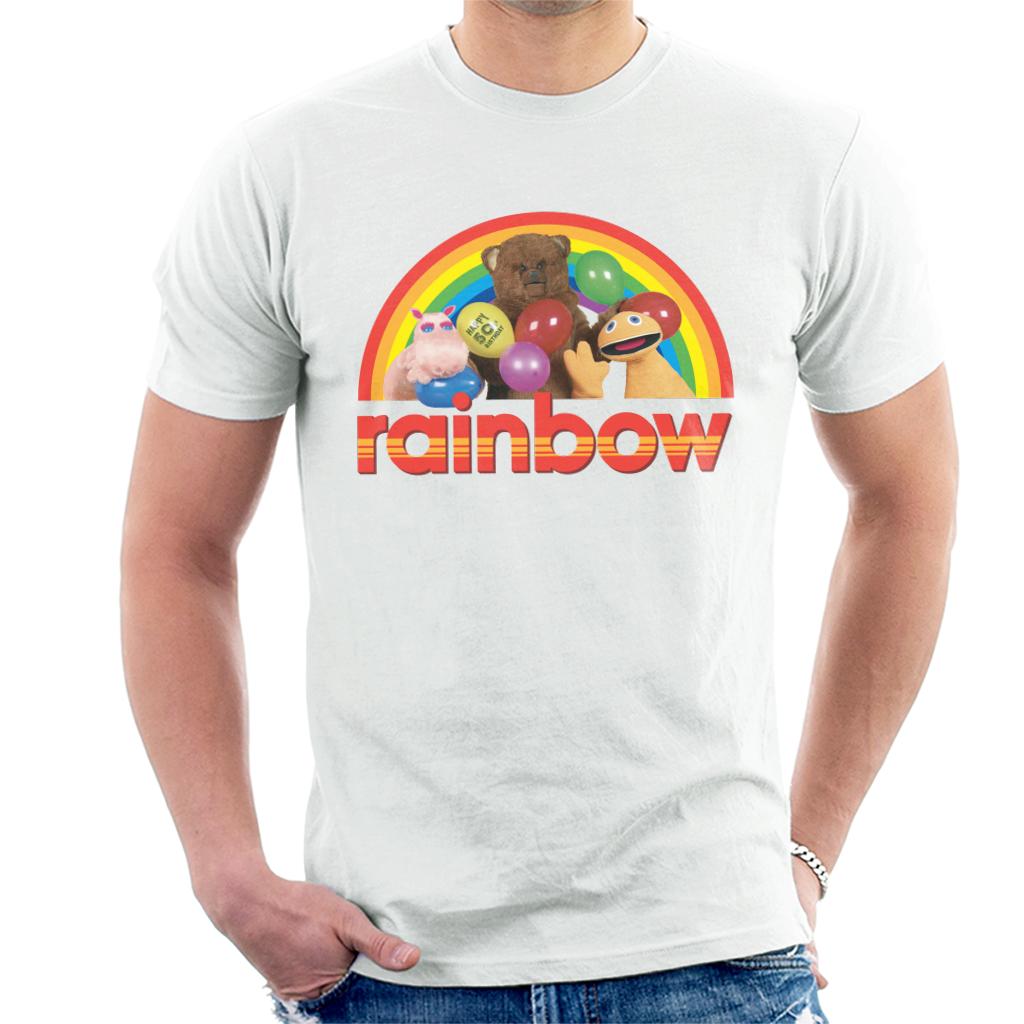 Rainbow 1972 50th Anniversary Balloons Men's T-Shirt-ALL + EVERY