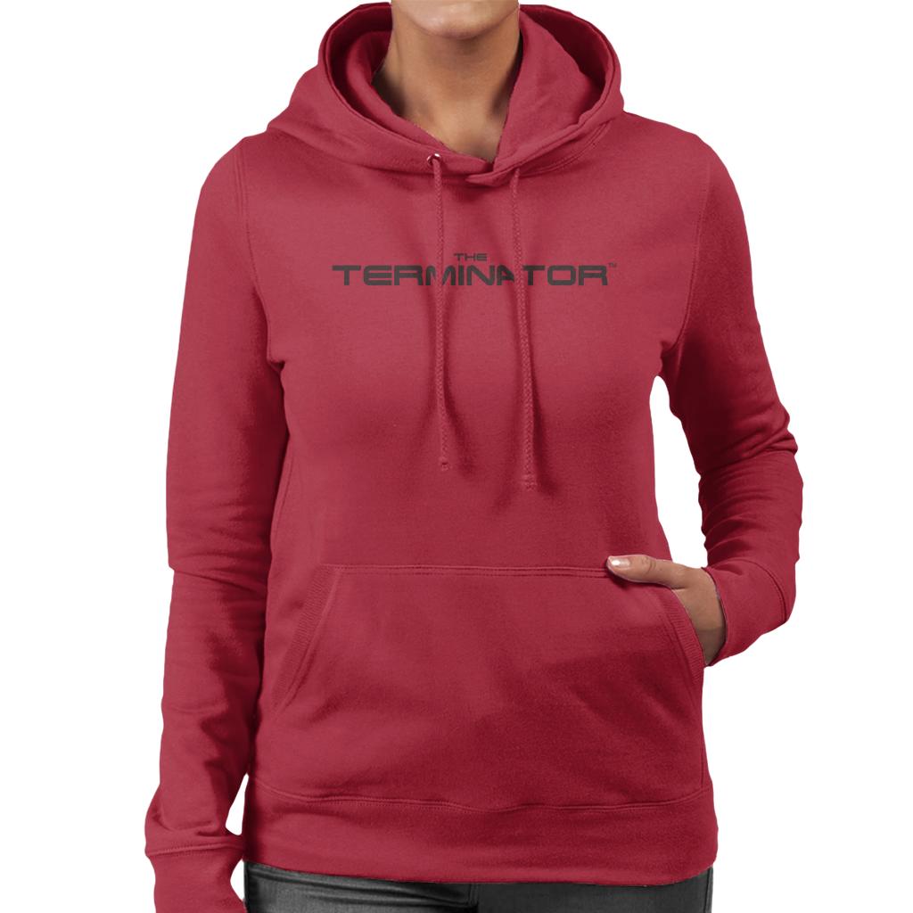 Terminator Black Cinematic Logo Women's Hooded Sweatshirt-ALL + EVERY