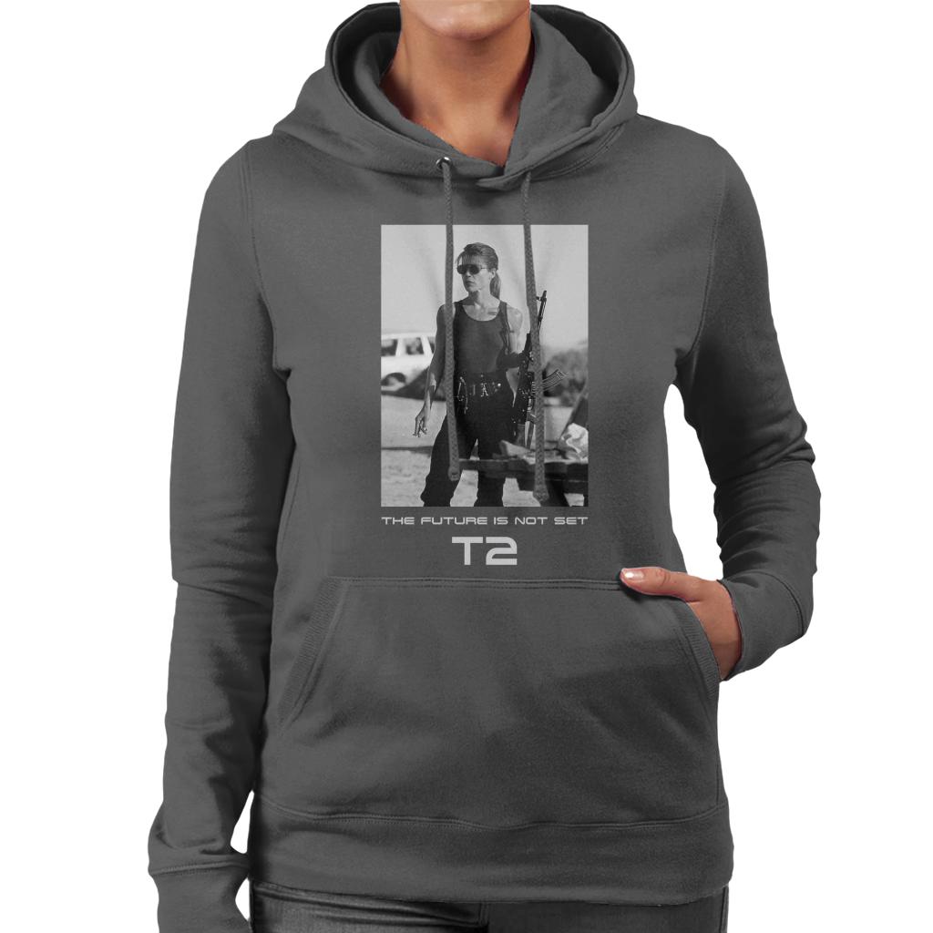 Terminator 2 Judgement Day Sarah Connor The Future Women's Hooded Sweatshirt-ALL + EVERY