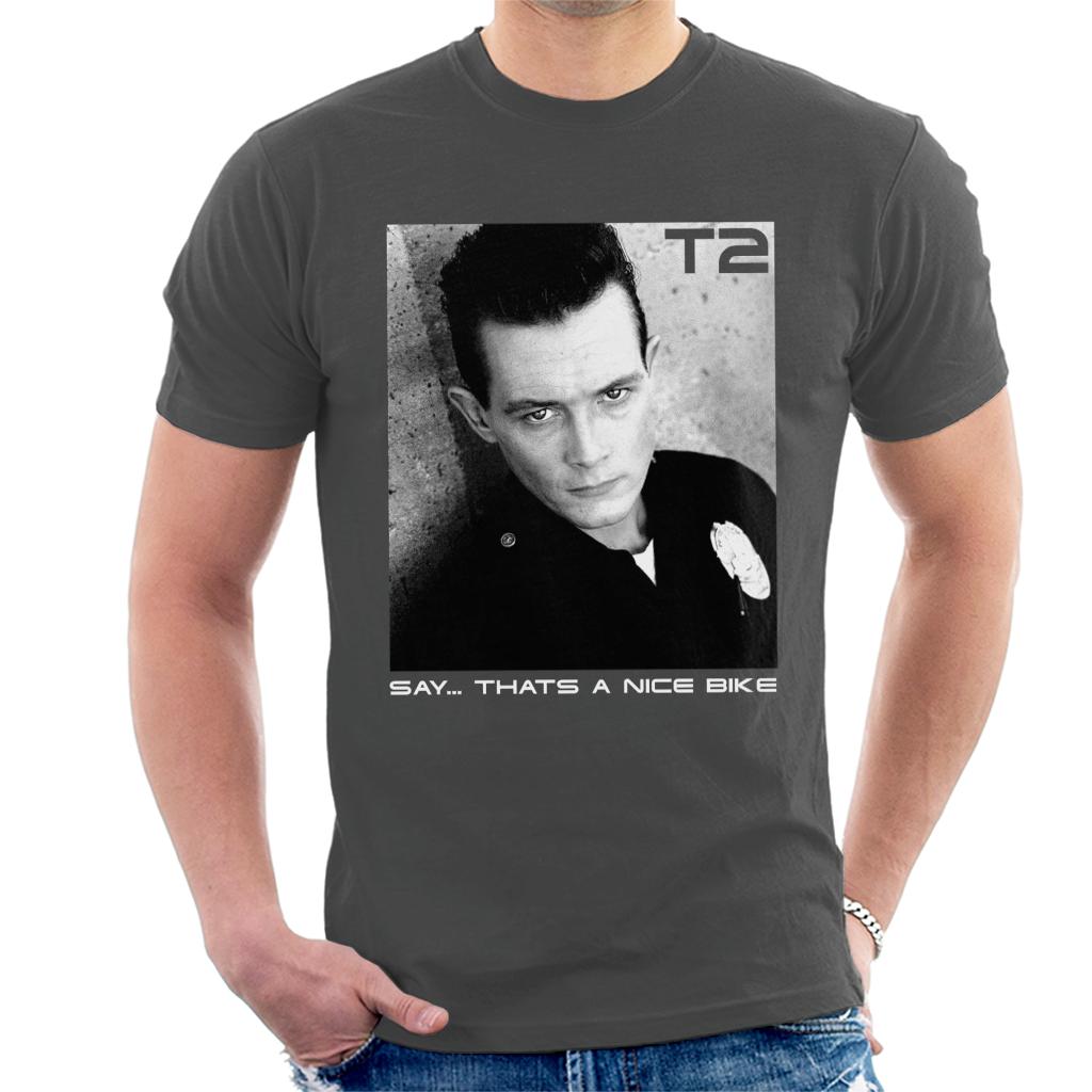 Terminator 2 Judgement Day T 1000 Say That’s A Nice Bike Men's T-Shirt-ALL + EVERY