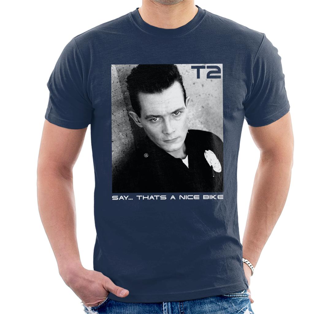 Terminator 2 Judgement Day T 1000 Say That’s A Nice Bike Men's T-Shirt-ALL + EVERY