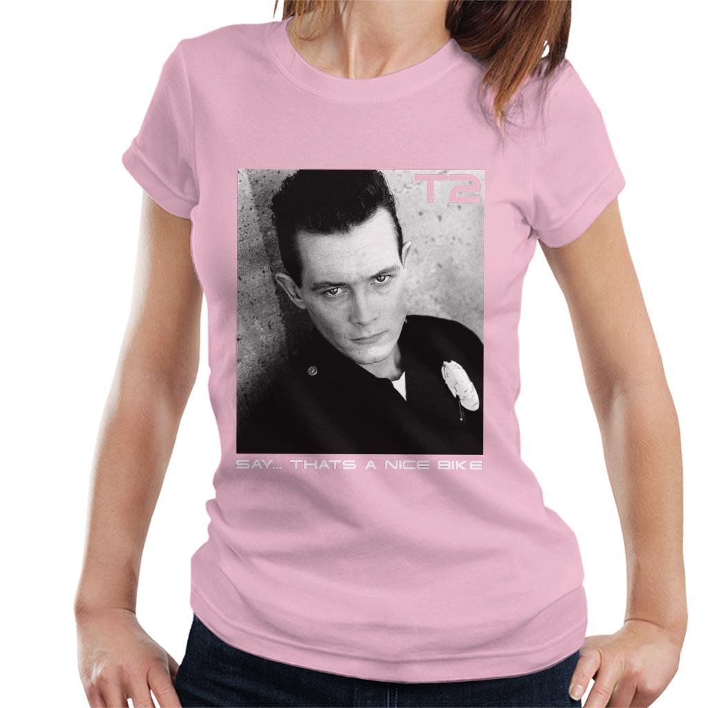 Terminator 2 Judgement Day T 1000 Say That’s A Nice Bike Women's T-Shirt-ALL + EVERY