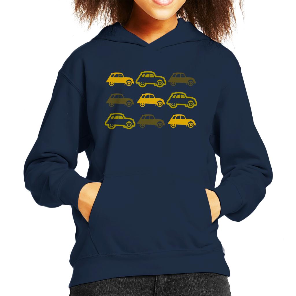 Citroën Vintage 2CV Pattern Kids Hooded Sweatshirt-ALL + EVERY