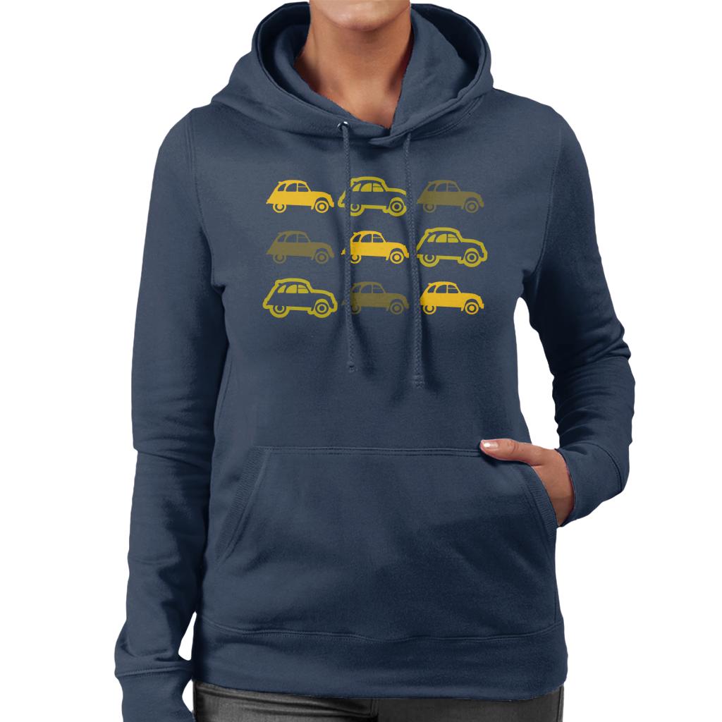 Citroën Vintage 2CV Pattern Women's Hooded Sweatshirt-ALL + EVERY