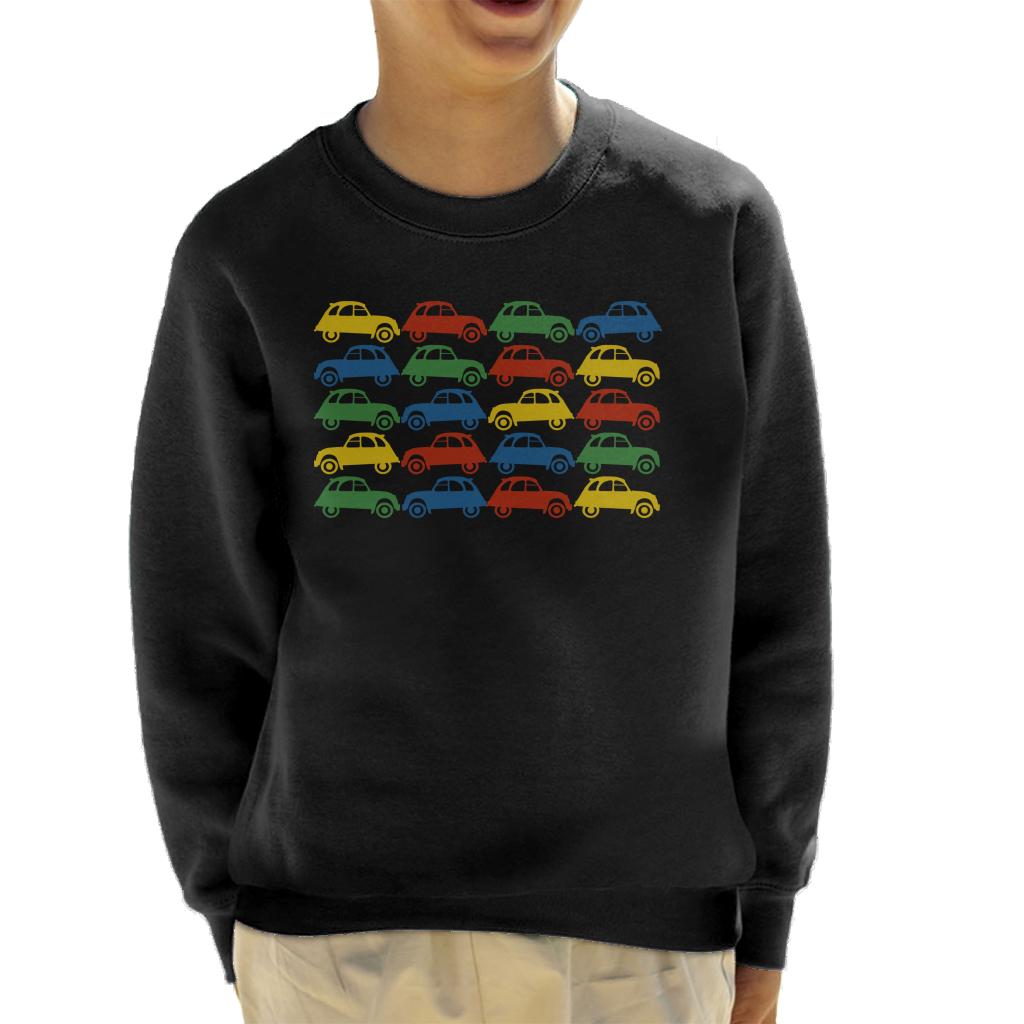 Citroën 2CV Vintage Multi Colour Pattern Kids Sweatshirt-ALL + EVERY