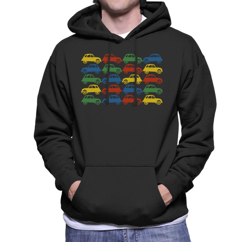 Citroën 2CV Vintage Multi Colour Pattern Men's Hooded Sweatshirt-ALL + EVERY