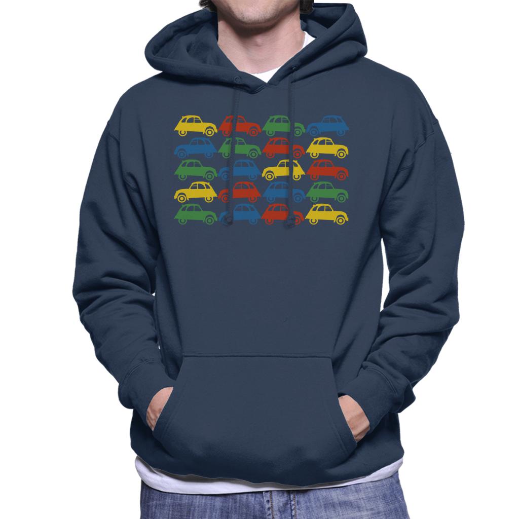 Citroën 2CV Vintage Multi Colour Pattern Men's Hooded Sweatshirt-ALL + EVERY