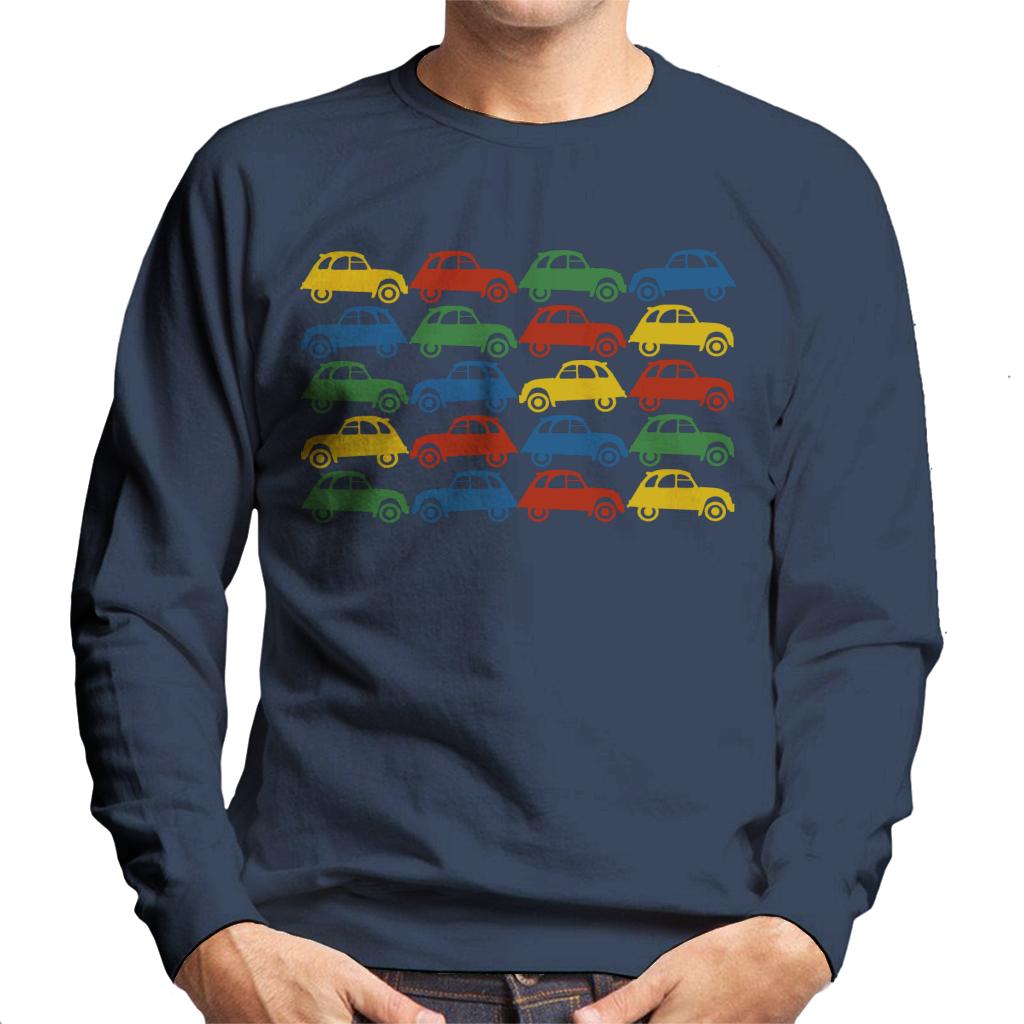 Citroën 2CV Vintage Multi Colour Pattern Men's Sweatshirt-ALL + EVERY