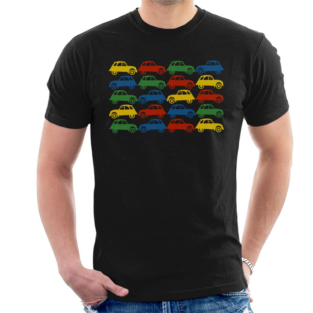 Citroën 2CV Vintage Multi Colour Pattern Men's T-Shirt-ALL + EVERY