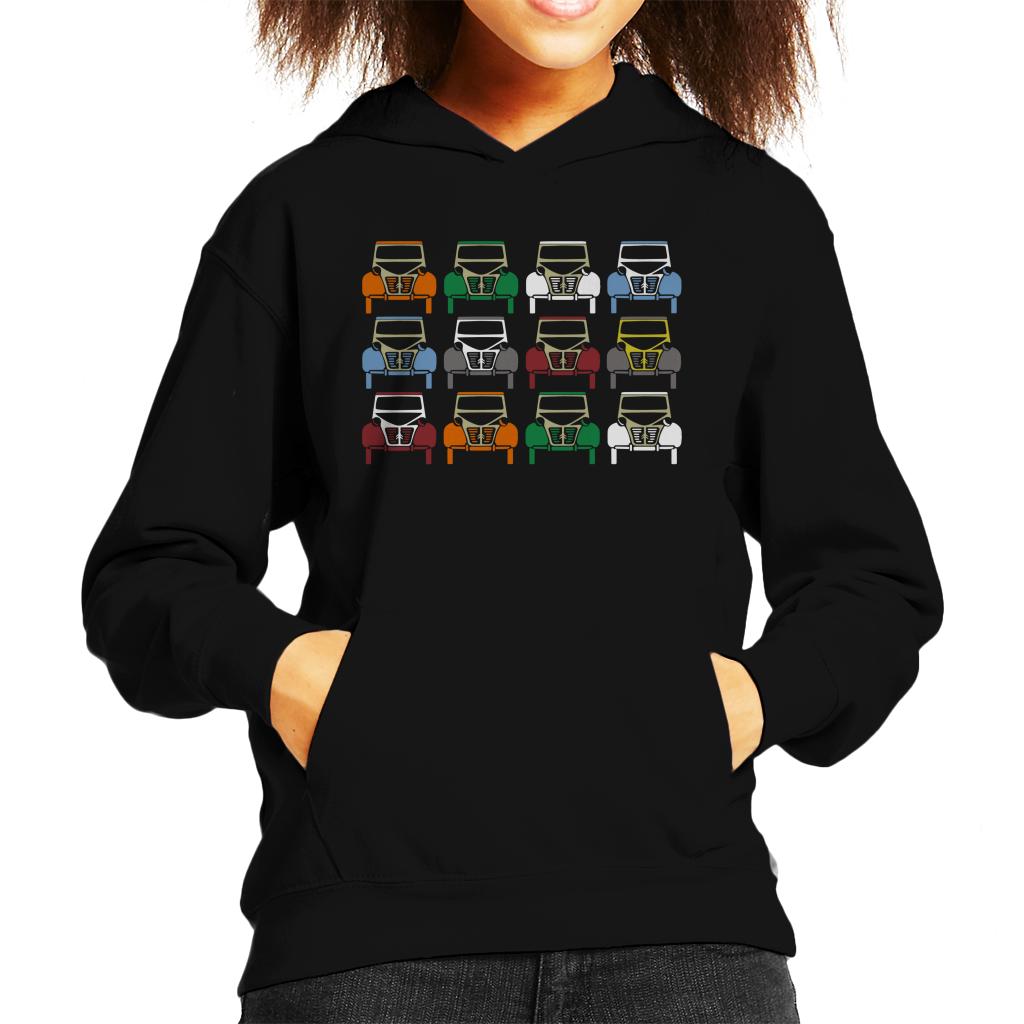 Citroën 2CV Vintage Colour Art Kids Hooded Sweatshirt-ALL + EVERY