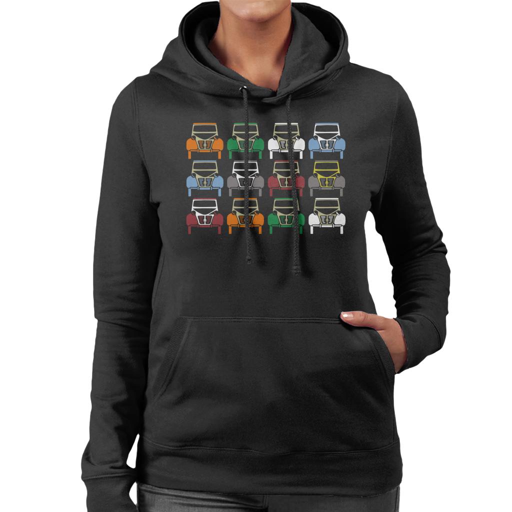 Citroën 2CV Vintage Colour Art Women's Hooded Sweatshirt-ALL + EVERY