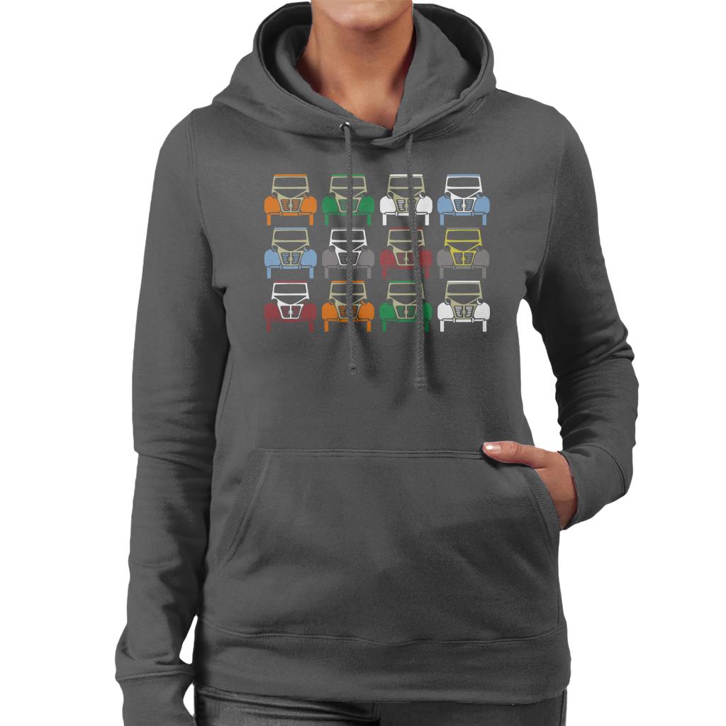 Citroën 2CV Vintage Colour Art Women's Hooded Sweatshirt-ALL + EVERY