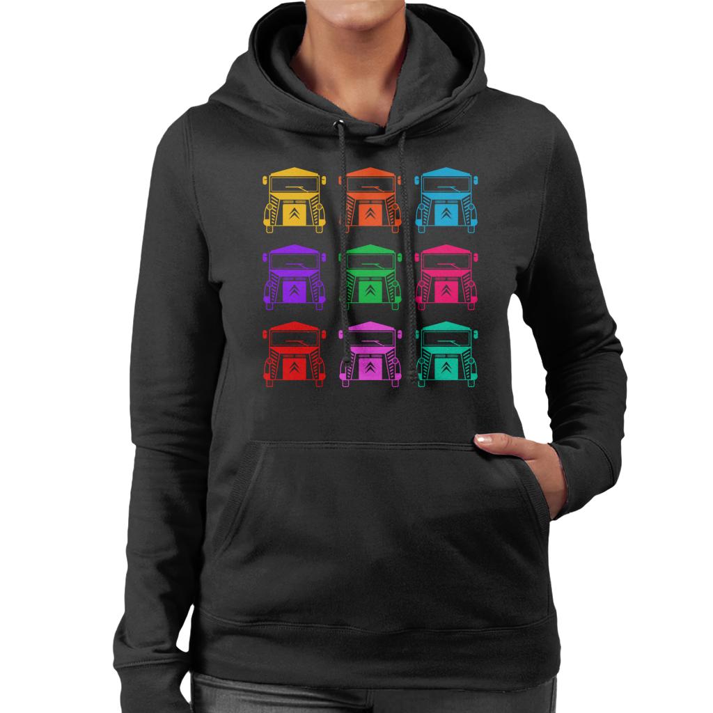 Citroën Vintage Type H Van Colour Pattern Women's Hooded Sweatshirt-ALL + EVERY