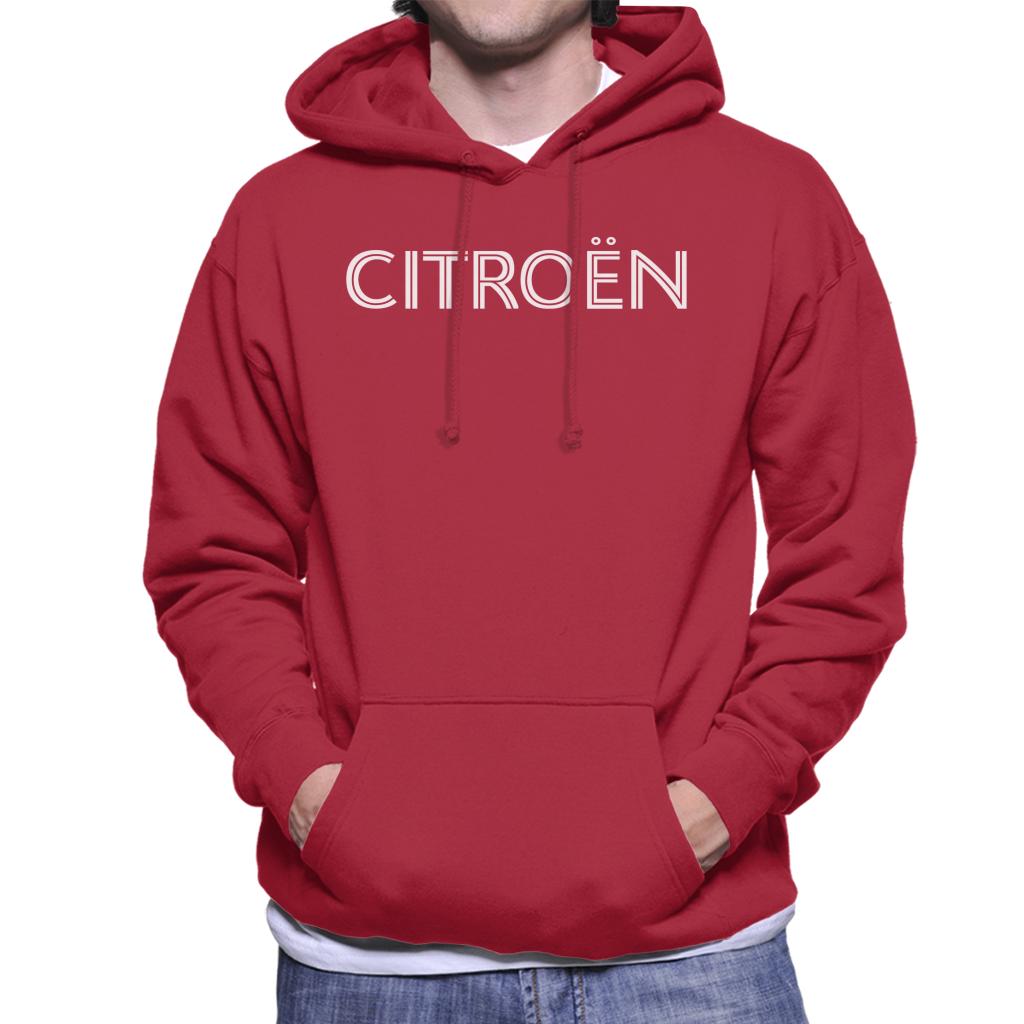 Citroën Retro Line White Logo Men's Hooded Sweatshirt-ALL + EVERY