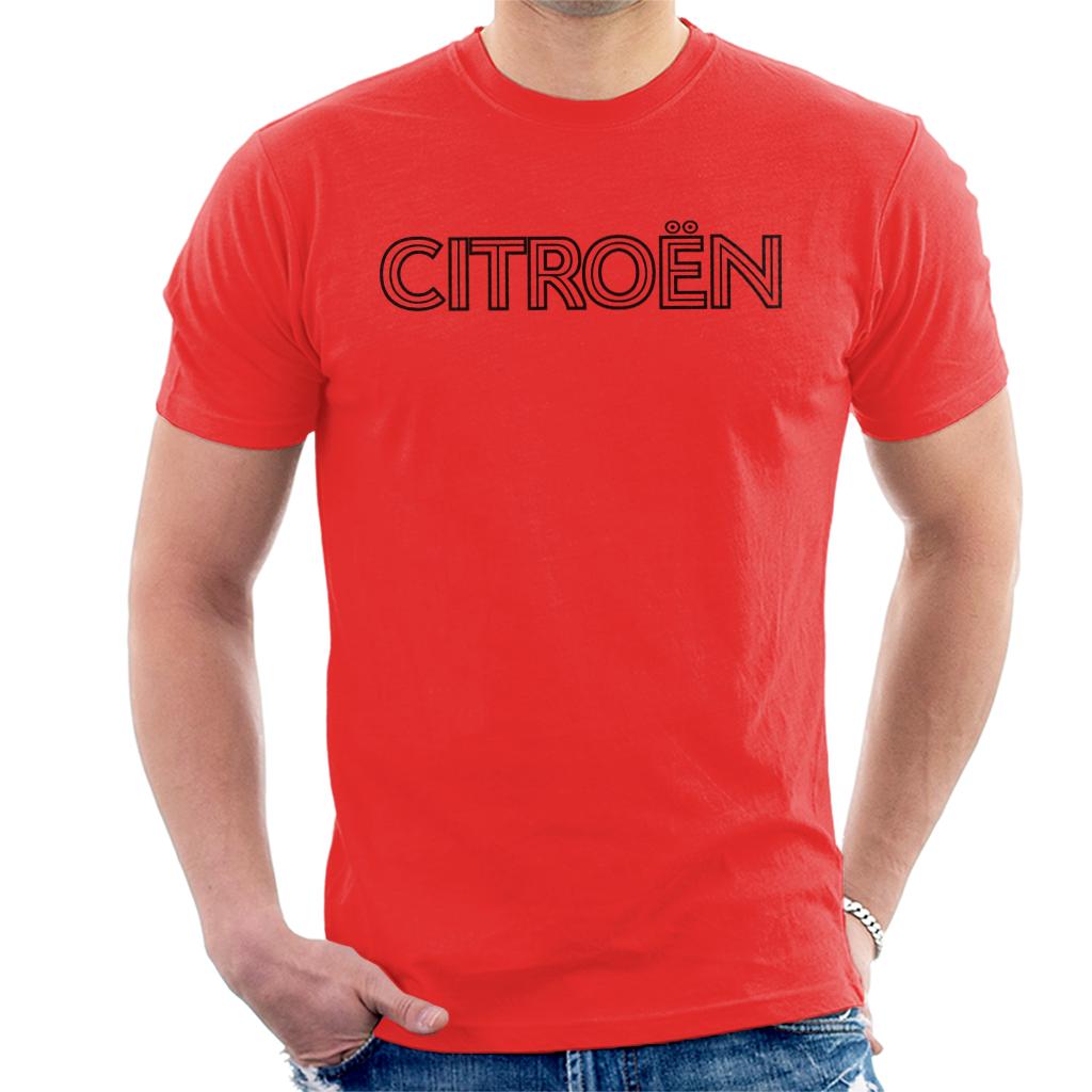 Citroën Retro Line Black Logo Men's T-Shirt-ALL + EVERY