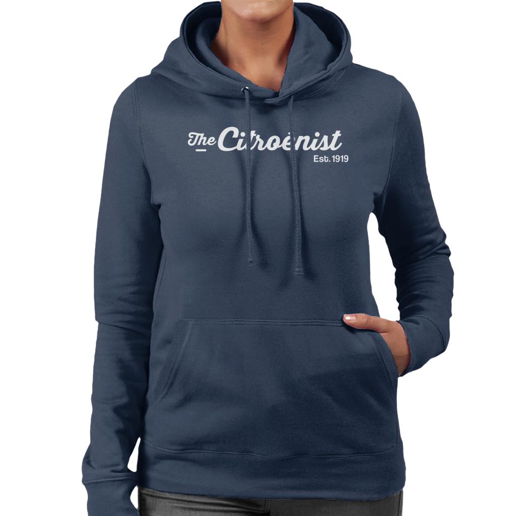 Citroën The Citroënst Est 1919 White Logo Women's Hooded Sweatshirt-ALL + EVERY