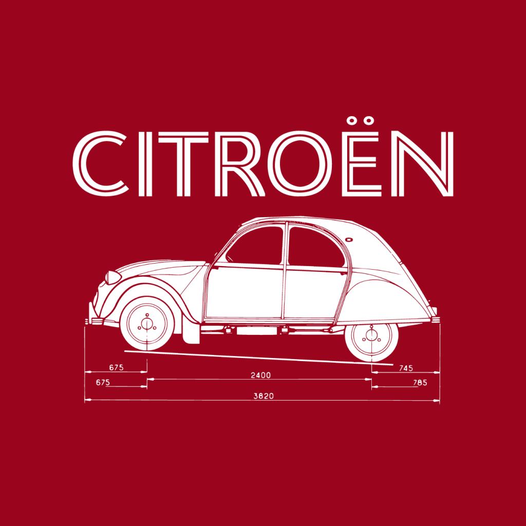 Citroën 2CV Dimensions White Diagram Women's T-Shirt-ALL + EVERY