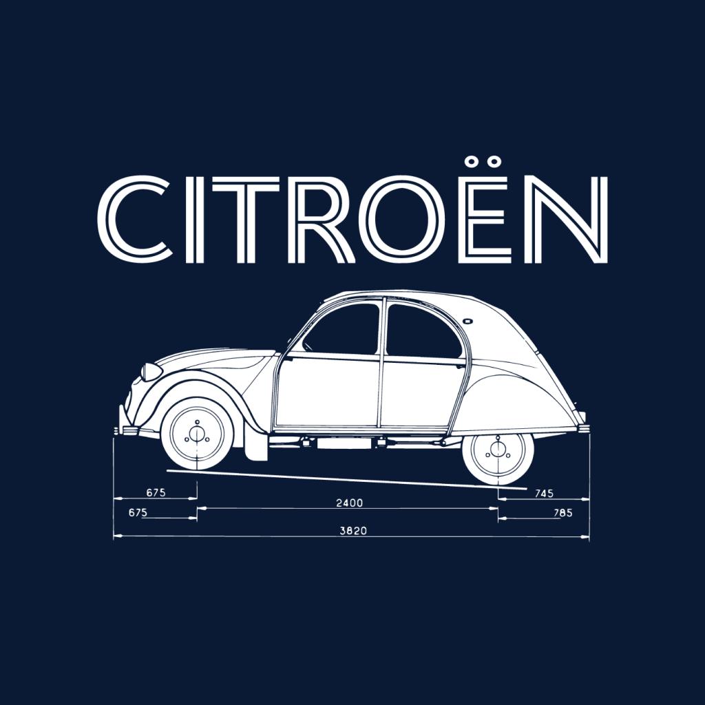 Citroën 2CV Dimensions White Diagram Men's Sweatshirt-ALL + EVERY