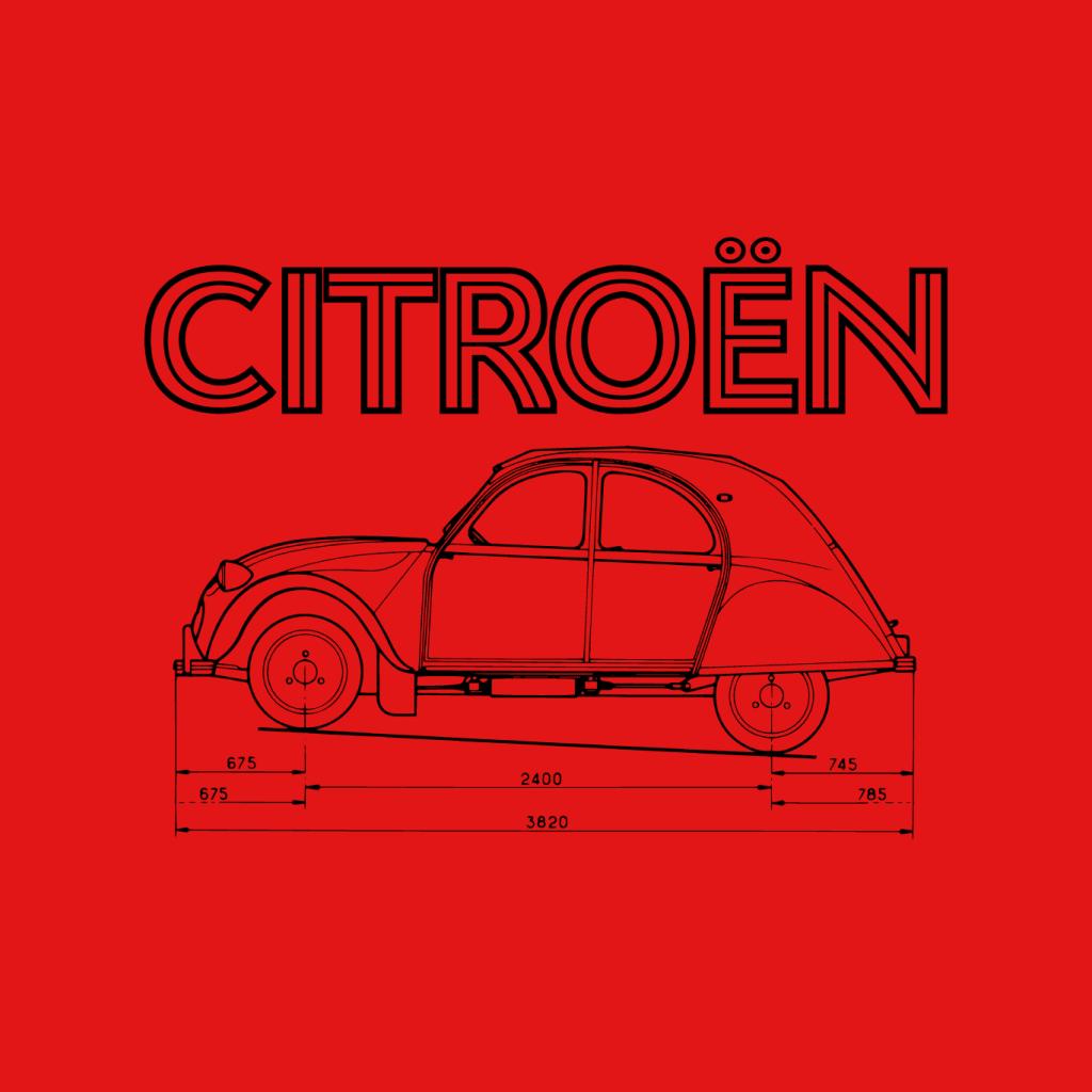 Citroën 2CV Dimensions Black Diagram Men's T-Shirt-ALL + EVERY