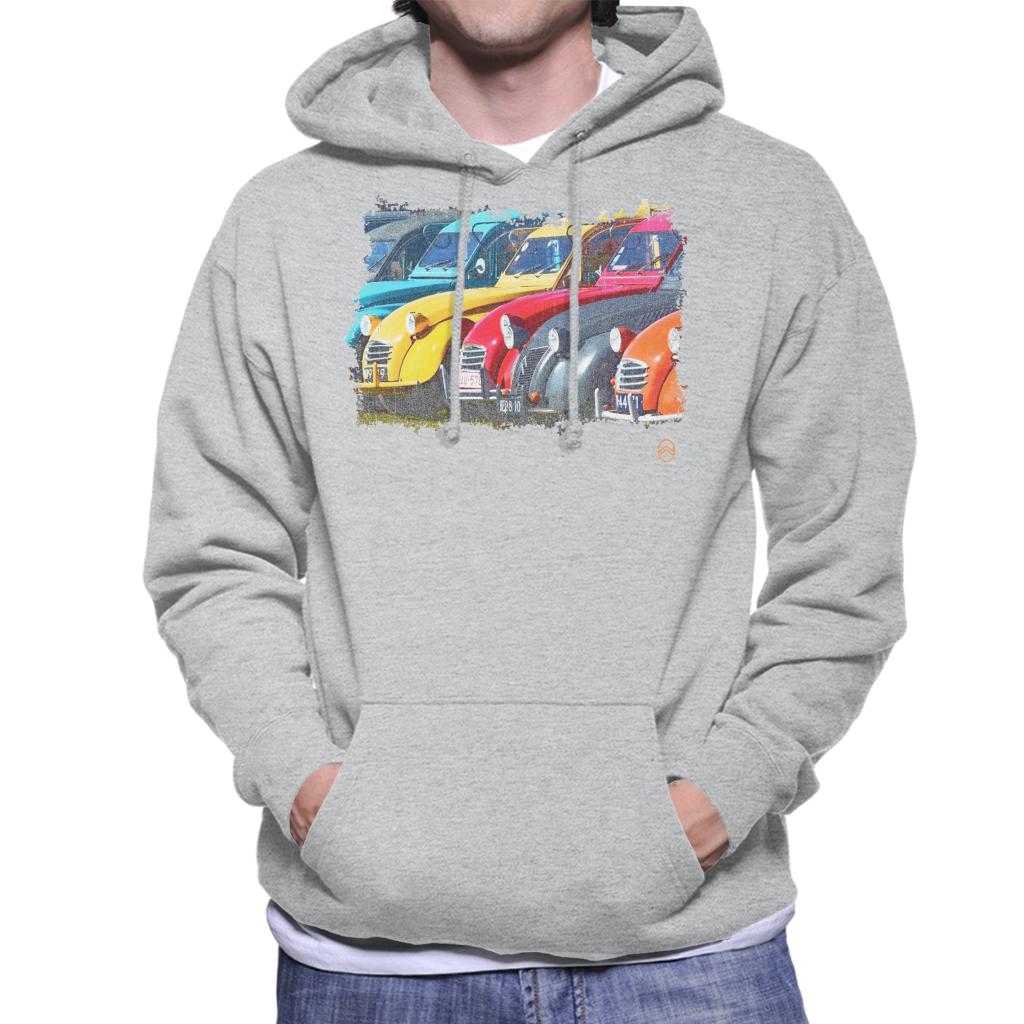 Citroën 2CV In A Line Retro Photo Men's Hooded Sweatshirt-ALL + EVERY