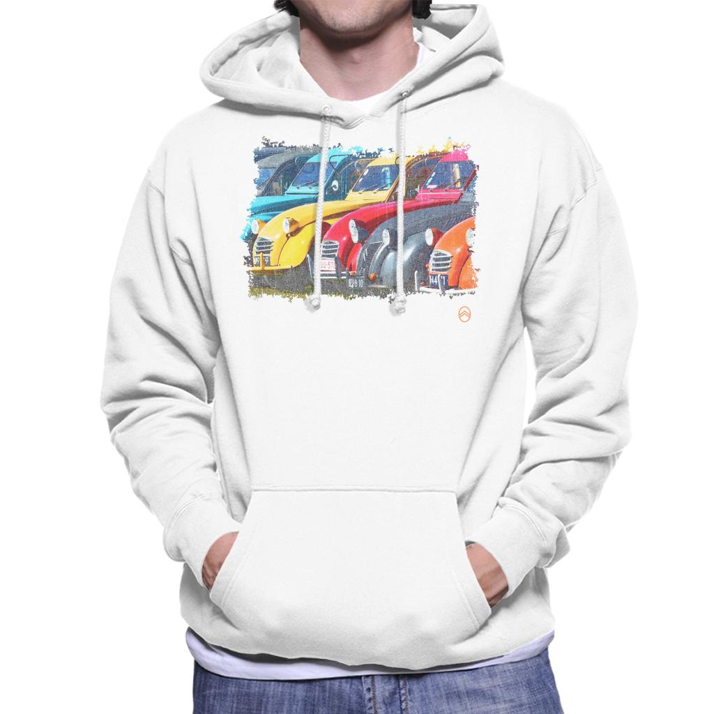 Citroën 2CV In A Line Retro Photo Men's Hooded Sweatshirt-ALL + EVERY