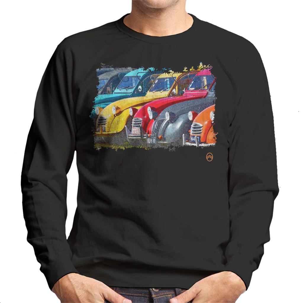 Citroën 2CV In A Line Retro Photo Men's Sweatshirt-ALL + EVERY