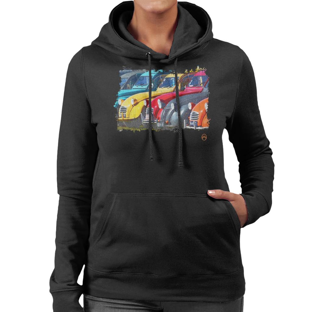 Citroën 2CV In A Line Retro Photo Women's Hooded Sweatshirt-ALL + EVERY