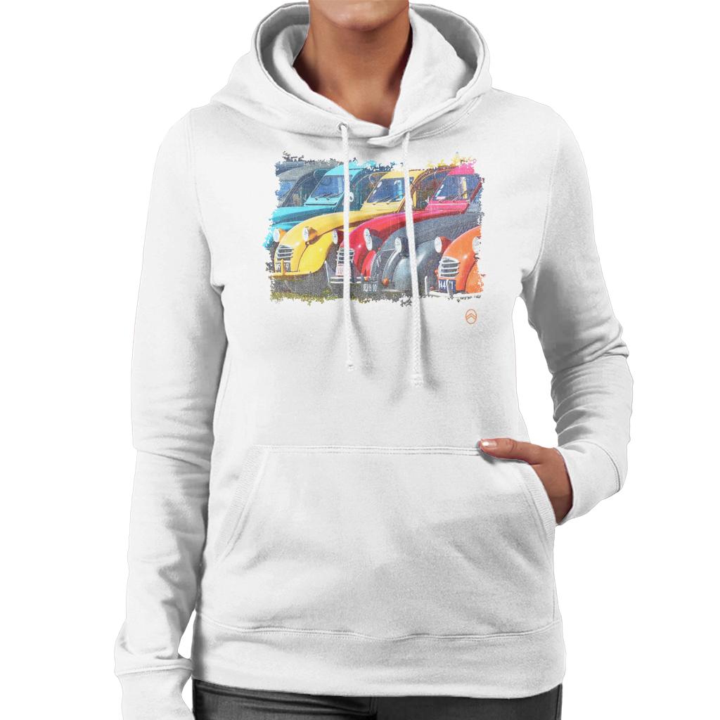 Citroën 2CV In A Line Retro Photo Women's Hooded Sweatshirt-ALL + EVERY