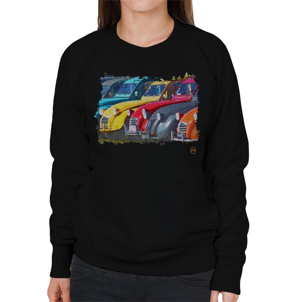 Citroën 2CV In A Line Retro Photo Women's Sweatshirt-ALL + EVERY