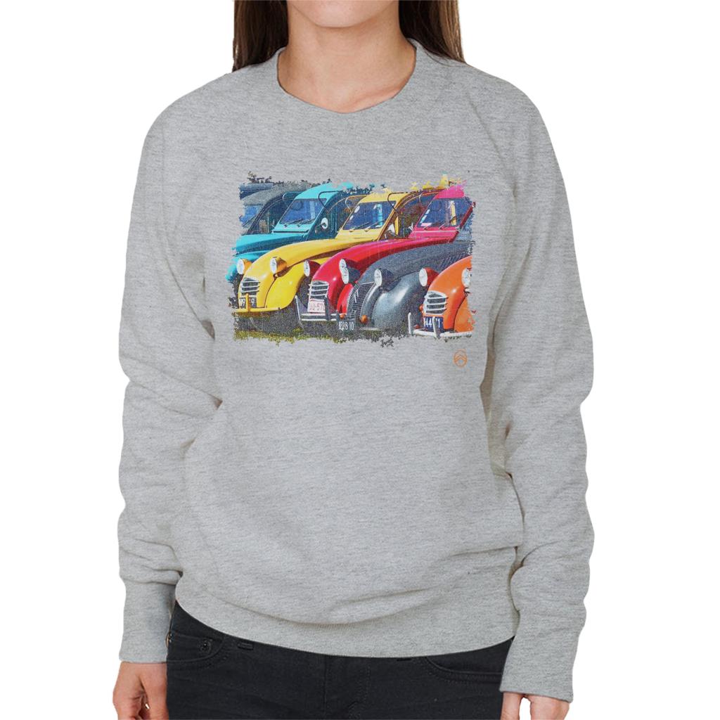 Citroën 2CV In A Line Retro Photo Women's Sweatshirt-ALL + EVERY