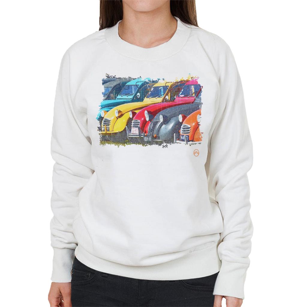 Citroën 2CV In A Line Retro Photo Women's Sweatshirt-ALL + EVERY