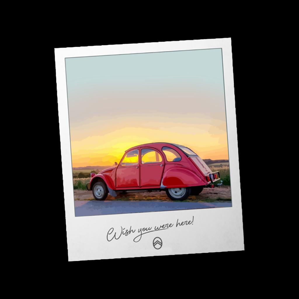 Citroën 2CV Wish You Were Here Photo Men's T-Shirt-ALL + EVERY