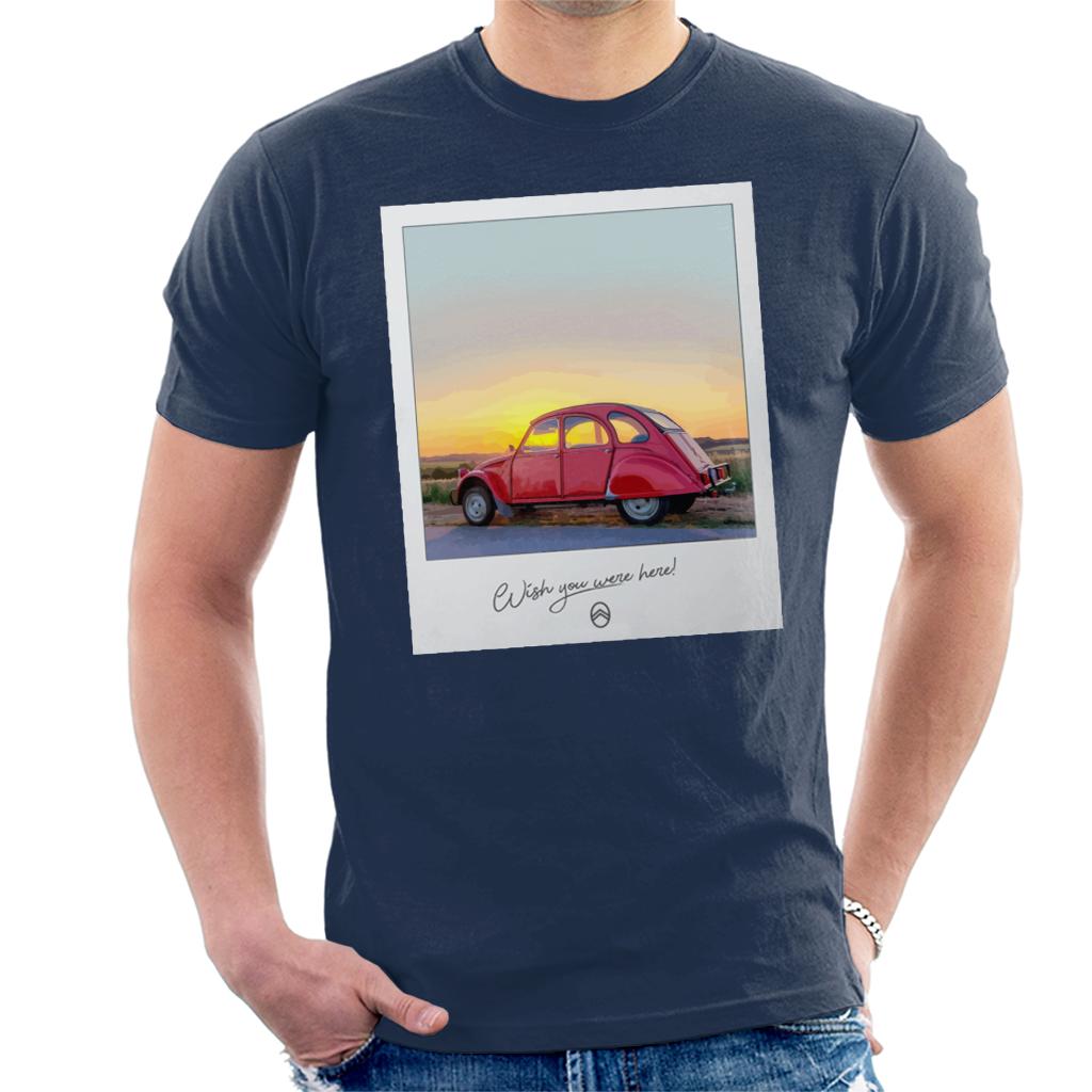 Citroën 2CV Wish You Were Here Photo Men's T-Shirt-ALL + EVERY