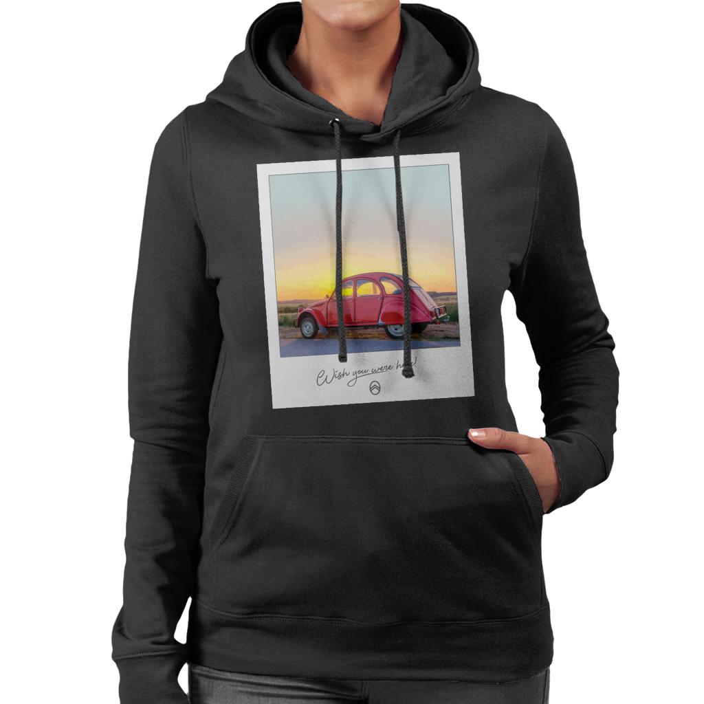 Citroën 2CV Wish You Were Here Photo Women's Hooded Sweatshirt-ALL + EVERY