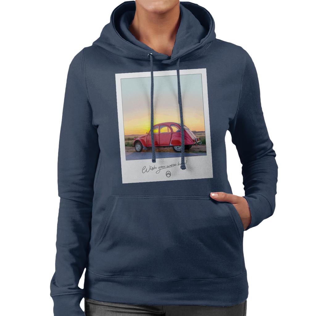 Citroën 2CV Wish You Were Here Photo Women's Hooded Sweatshirt-ALL + EVERY