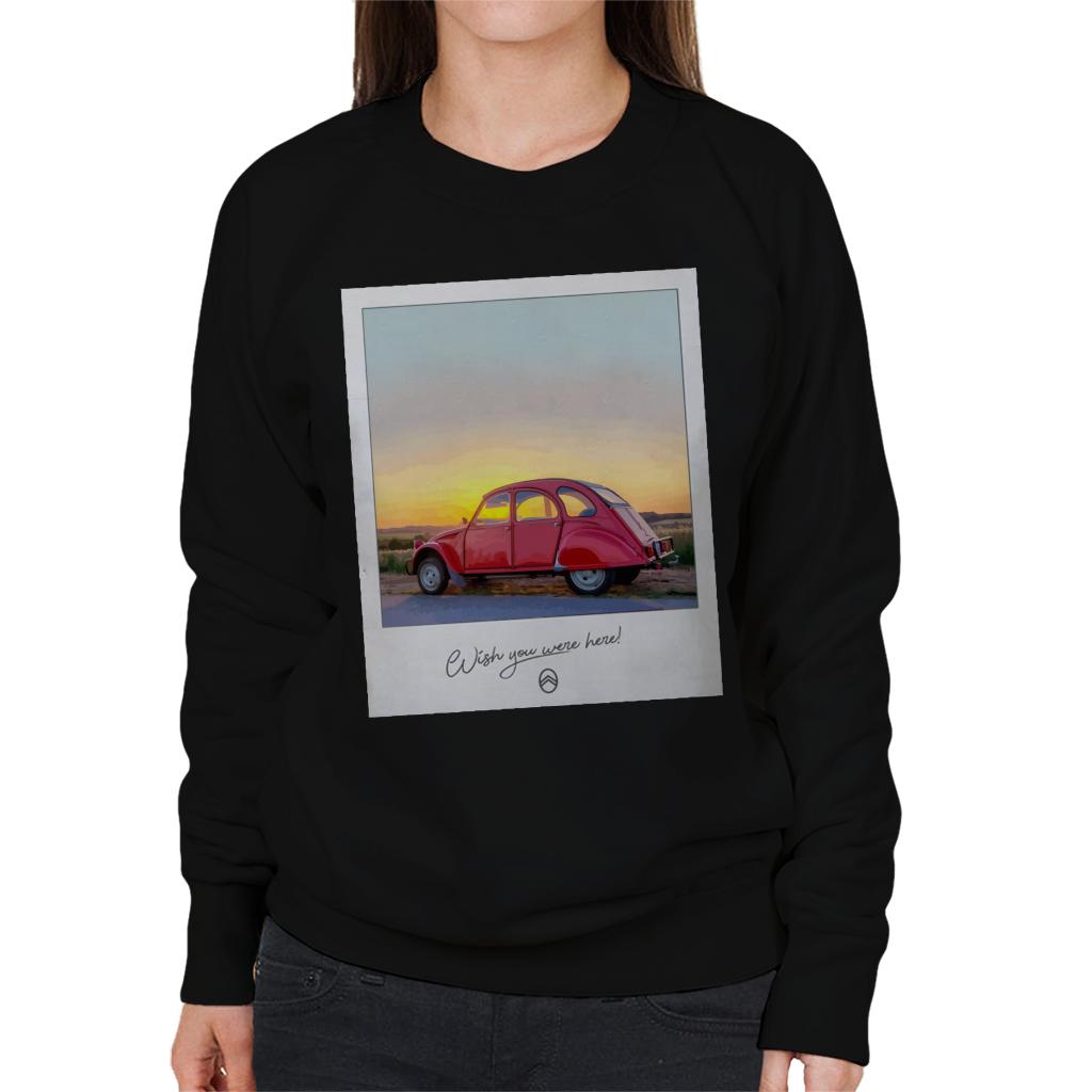 Citroën 2CV Wish You Were Here Photo Women's Sweatshirt-ALL + EVERY